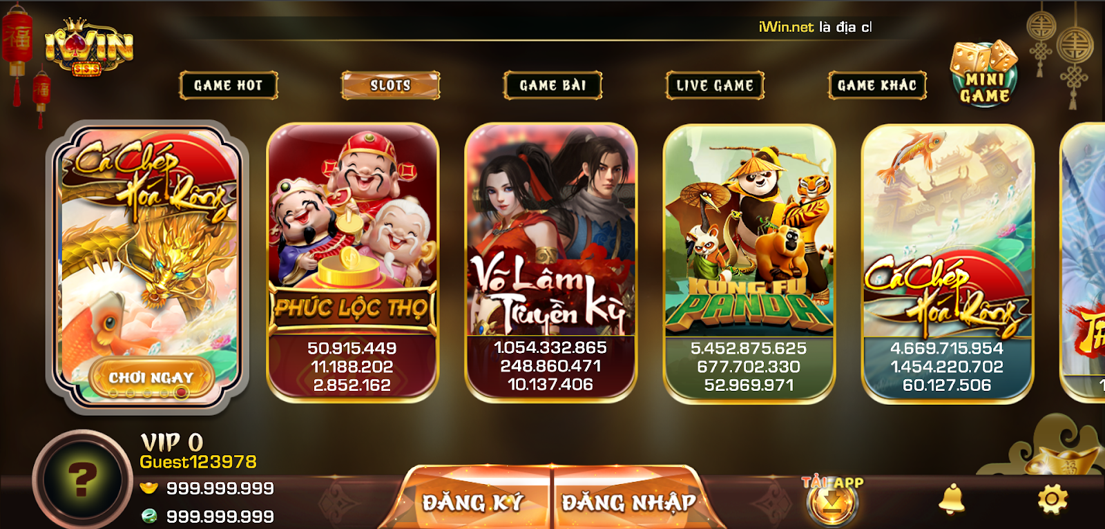 Slot Game IWIN đa dạng chủ đề chơi tỷ lệ nổ hũ cao